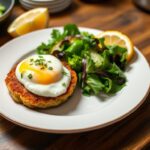 Homemade Salmon Patties with Poached Eggs