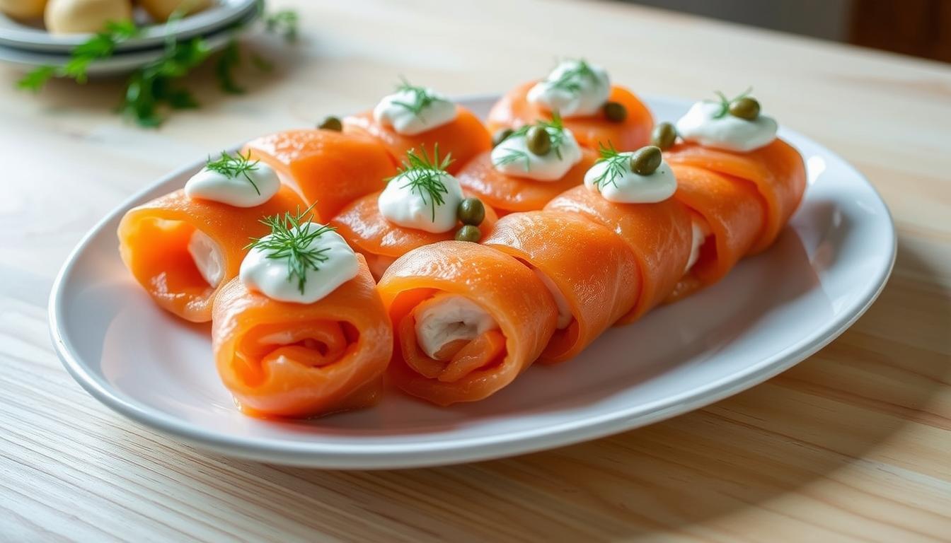 Salmon and Cream Cheese Roll-Ups